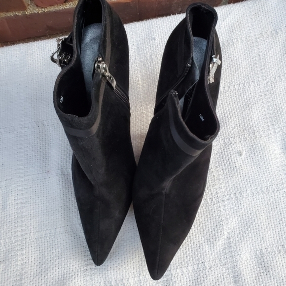 Beverly Feldman Rhinestone stiletto booties 10 - Picture 2 of 8
